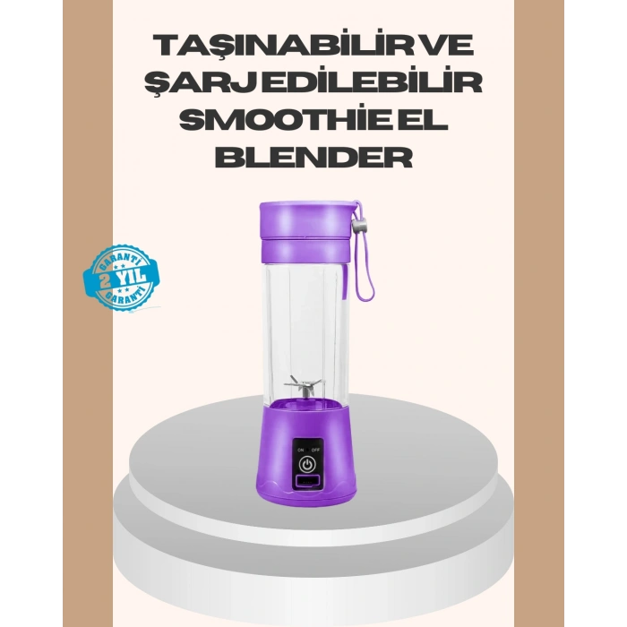 Mini Taşınabilir Blender 380ml USB Şarjlı Detoks Smoothie Hazırlayıcı