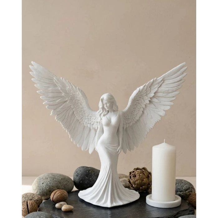 Minimalist Melek İnsan Figürlü 3D Heykel Dekoratif Biblo Ev Dekoru