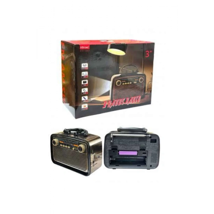 Müzik Kutusu Bluetooth Bağlantılı El Fenerli Nostaljik Tasarım Radyo