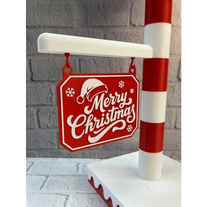 Noel Temalı Tabelalı Lamba Dekoratif Aydınlatma Yılbaşı Süsü