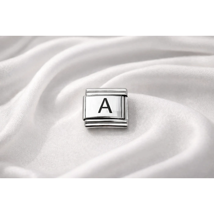 Nomination Uyumlu A Harfi Charm – Çelik Harfli Bileklik Aksesuarı, Kişiye Özel Modüler Takı