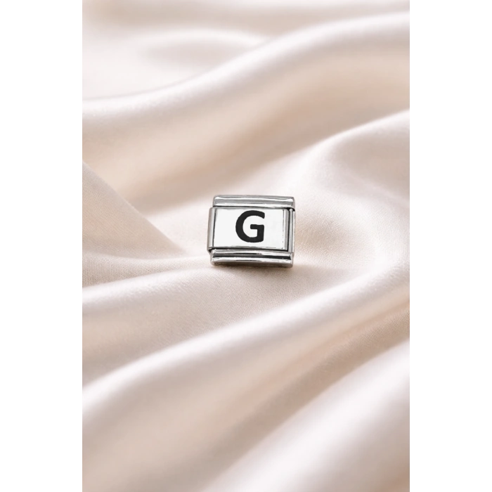 Nomination Uyumlu G Harf Charm , Çelik Bileklik Aksesuarı , Kişiye Özel Harf Modülü , Şık & Minimal Tasarım