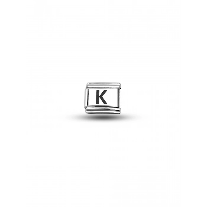 Nomination Uyumlu K Harf Charm | Çelik Bileklik Aksesuarı | Kişiye Özel Harf Modülü | Minimal & Şık Tasarım