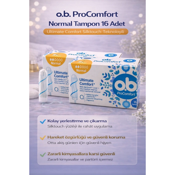 o.b. ProComfort Normal Tampon 16Lı 2 Paket Ultimate Comfort Silktouch Teknolojili