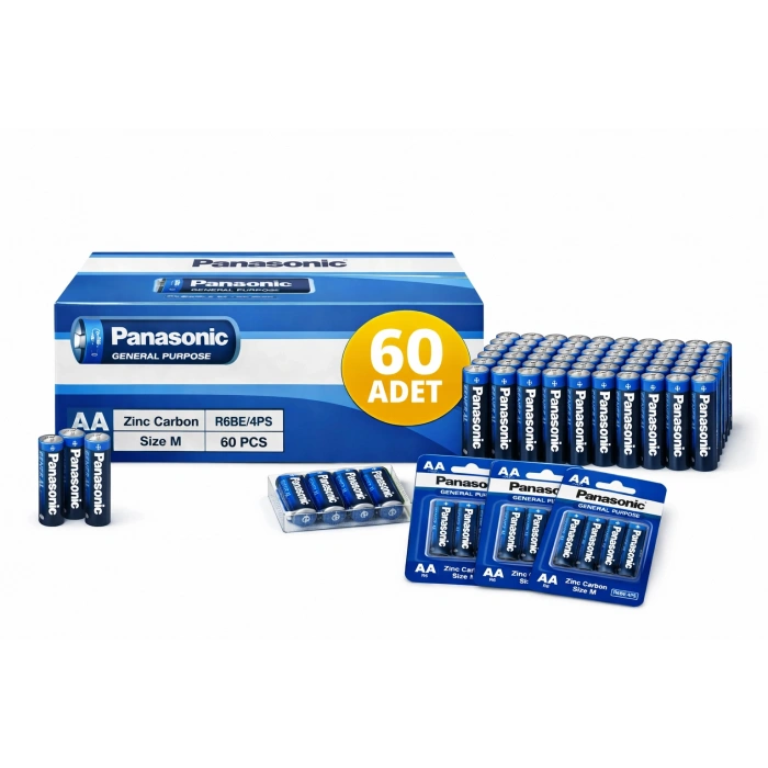 Panasonic AA Kalem Pil Zinc Carbon R6 1.5V General Purpose 4lü 15Paket