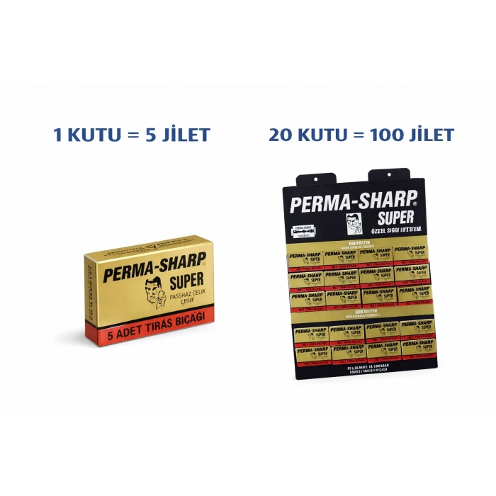 Perma-Sharp Super Paslanmaz Çelik Tıraş Bıçağı 5’li 1 Kutu