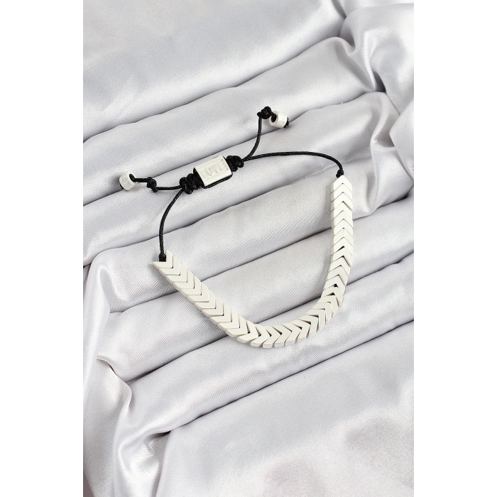 Pirinç Asansörlü Beyaz Juju Kadın Bileklik