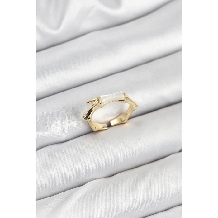 Pirinç Gold Renk Kemik Model Kadın Yüzük