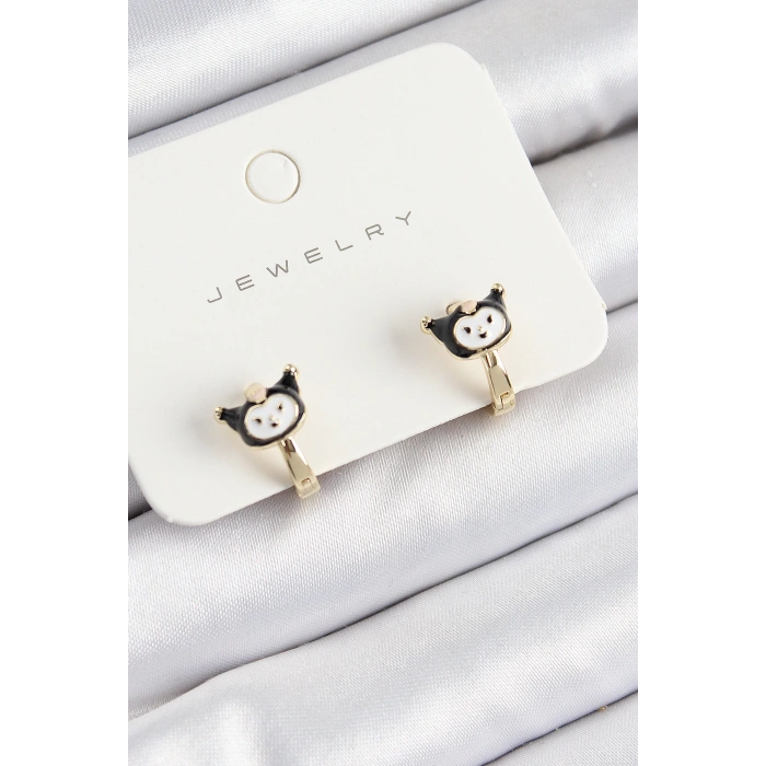 Pirinç Kuromi Model Gold Renk Çocuk Küpe
