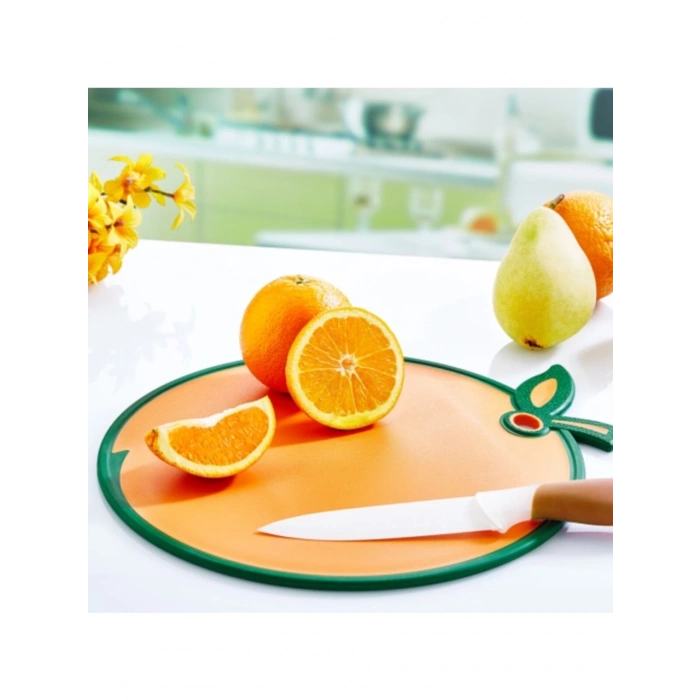 Portakal Figürlü Kaydırmaz Kesme Tahtası Doğrama Panosu