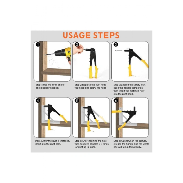 Profesyonel Perçin Tabancası Araç Koltuk Mobilya Perçin Hediyeli