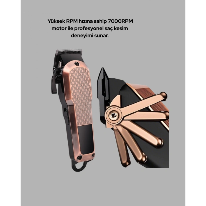 Profesyonel Saç Tıraş Makinesi – 7000RPM Güçlü Motor ve 4 Kademeli Ayar