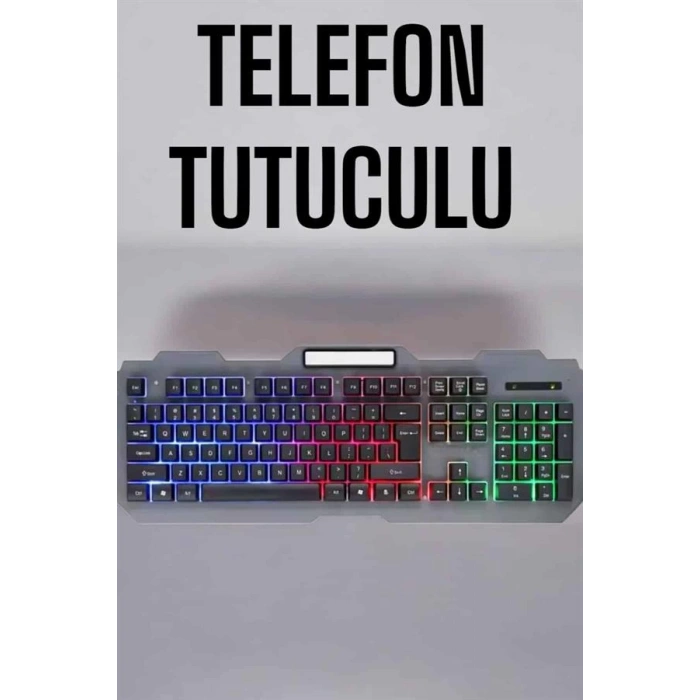 Q Klavye RGB Işıklı Klavye Ve Mouse Seti Kablolu Mouse Hediyeliş