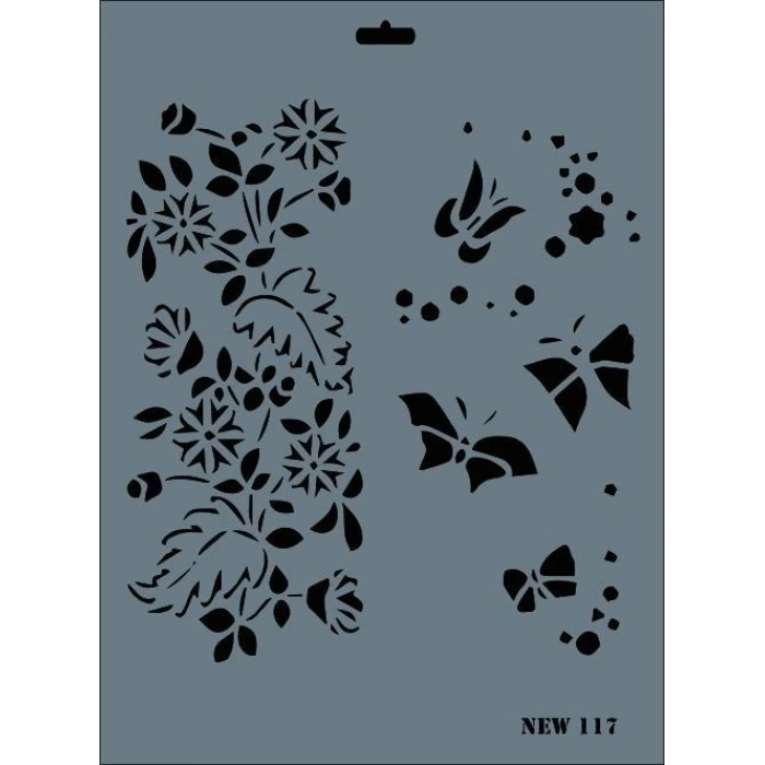 Rich New Seri N-117 Stencil 35x25 cm