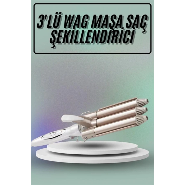 Saç Şekillendirici Wag Maşa Üçlü Yüksek Isı Ayarlı Seramik Kaplama