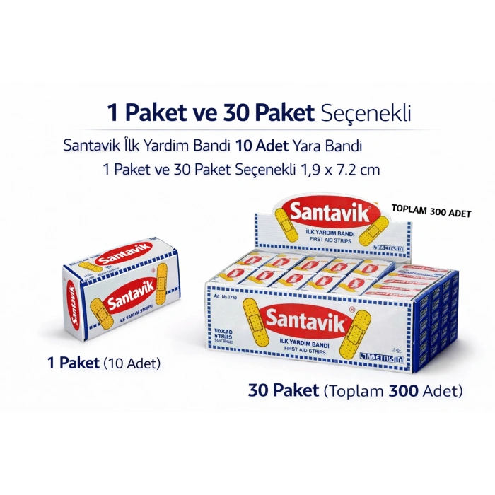 Santavik İlk Yardım Bandı Yara Bandı 10lu 10 Paket