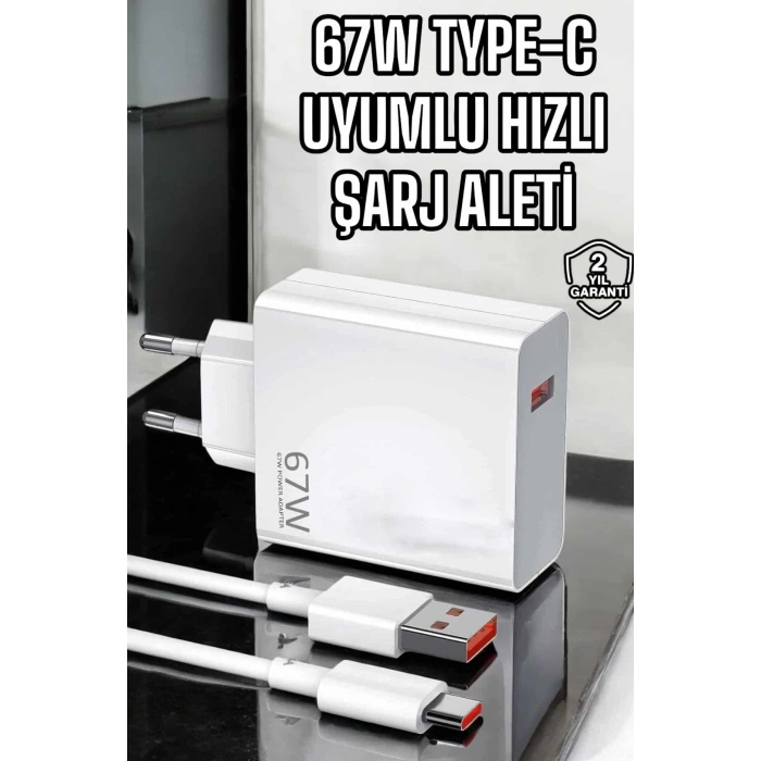 Şarj Aleti Turbo Hızlı 67W Type-C Hızlı Şarj