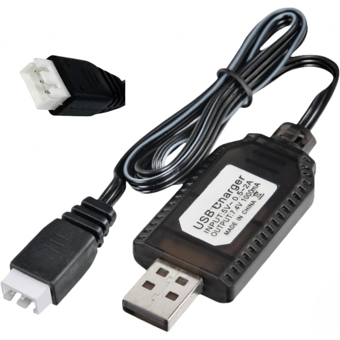 Sertec 7.4V Li-ion SM-3P Soket Drone Bataryası USB Şarj Kablosu