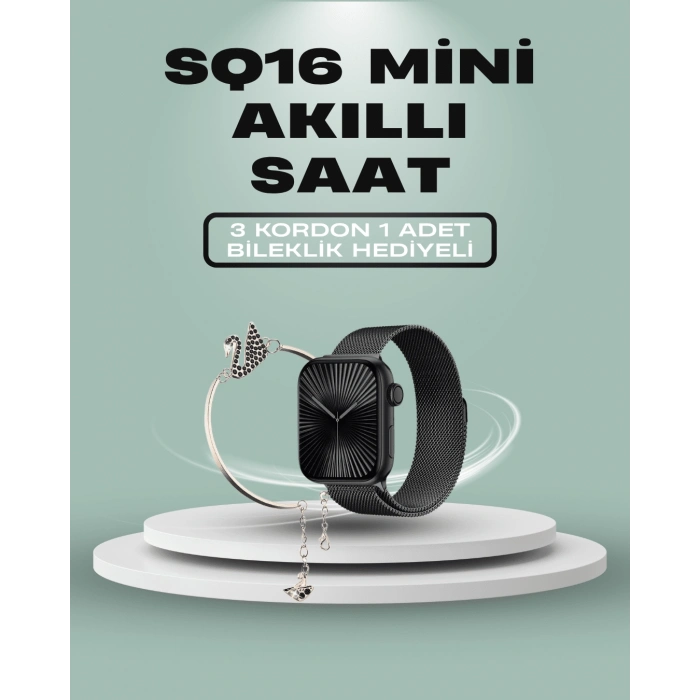 SQ-16 Mini Series 10 Akıllı Saat – 3 Kordon + Hediye Bileklik