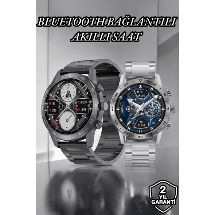 Suya Dayanıklı Dokunmatik Akıllı Saat Bluetooth 5.0, Sesli Asistan ve Sağlık Takibi