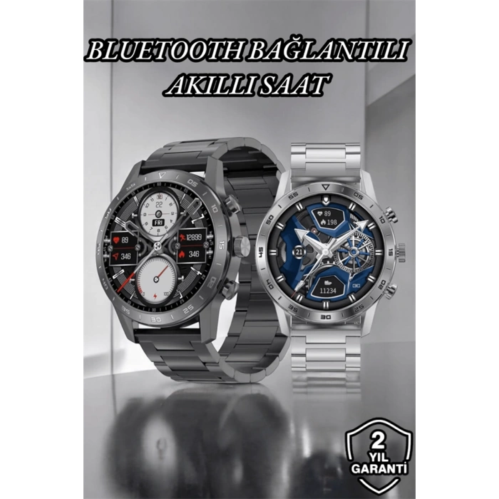 Suya Dayanıklı Dokunmatik Akıllı Saat Bluetooth 5.0, Sesli Asistan ve Sağlık Takibi