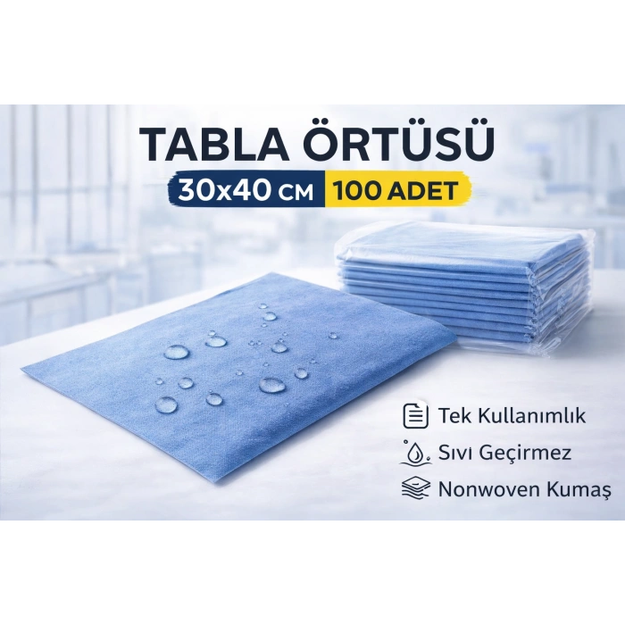 Tabla Örtüsü 30x40 Cm 100 Adet Tek Kullanımlık Sıvı Geçirmez Nonwoven Örtü