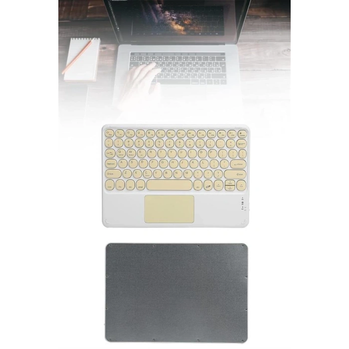 Touchpad Tüm Cihazlara Uyumlu Bluetooth Klavye Touchpad Slim Kablosuz Wifi Q Klavye