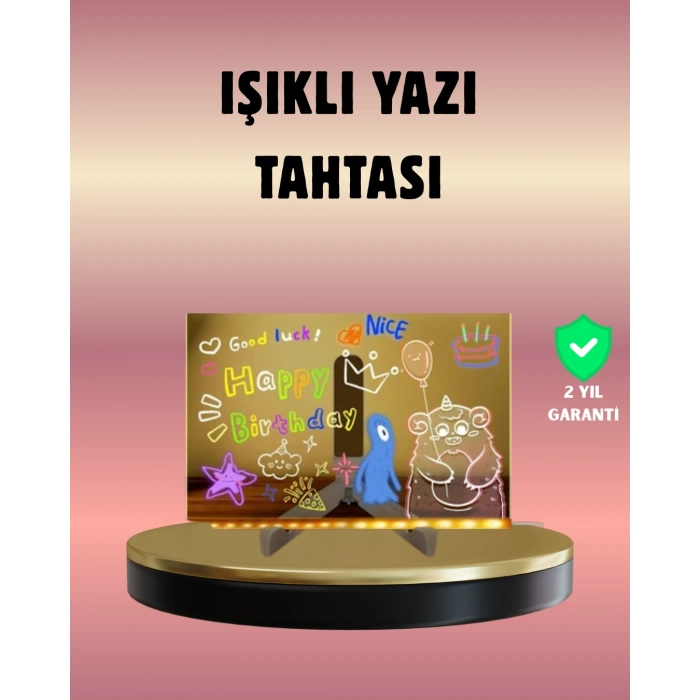 USB Bağlantılı LED Akrilik Çizim ve Not Tahtası