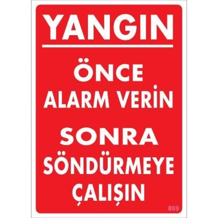 Yangın Nasıl Söndürülür Uyarı Levhası 25x35 KOD:869