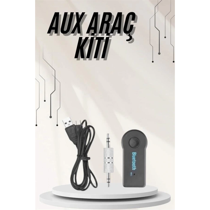 Yeni Nesil Bluetooth Aux Araç Kiti Siyah TV Tablet Telefon Araç Araba