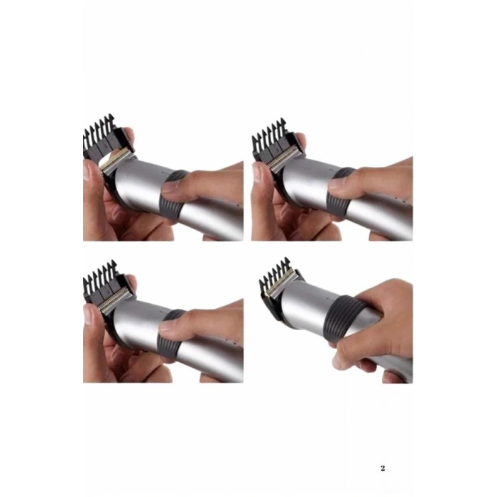 Yeni Nesil Profesyonel Şarjlı Saç Sakal Tıraş Makinesi Ayarlanabilir 4 Taraklı