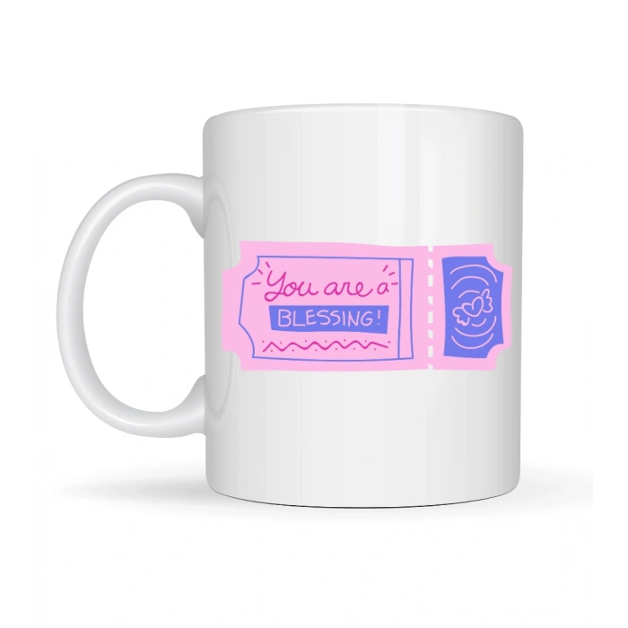 You Are a Blessing Yazılı Porselen Kupa Model 32 – Anlamlı Hediye Kupası, Sevdiklerine Moral Veren Şık Kahve Kupası