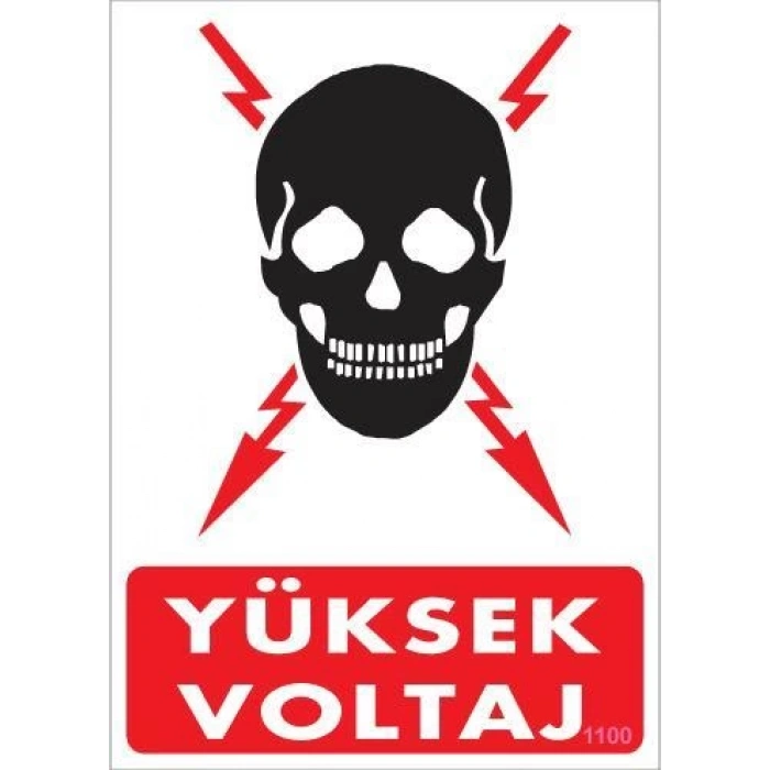 Yüksek Voltaj Uyarı Levhası 25x35 KOD:1100