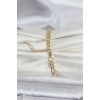 14K Gold Renk Kaplama Lazerli Zincir Model CM Kadın Bileklik