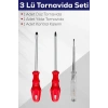 3lü Tornavida Seti (Düz Tornavida + Yıldız Tornavida + Kontrol Kalemi)