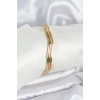 316L Çelik Gold Renk 65 mm Ajda Zikzak Model 3lü Kadın Bileklik
