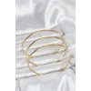 316L Çelik Gold Renk 65 mm Ajda Zikzak Model 3lü Kadın Bileklik