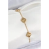 316L Çelik Gold Renk Yonca Kadın Bileklik