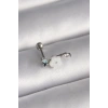 316L Çelik Gümüş Renk Zirkon Taş Detay Beyaz Çiçek Model Tragus Piercing