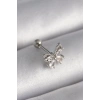 316L Çelik Gümüş Renk Zirkon Taşlı Kelebek Tragus Piercing