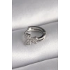 316L Çelik Gümüş Renk Zirkon Taşlı Kurdele Model Tragus Piercing