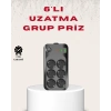 6’lı Grup Priz Termal Korumalı USB Type-C Çoklu Priz 2 Metre Kablo