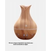Ahşap Desenli Aromaterapi Difüzör 130 ml Ultrasonik ve 7 Renk LED Işıklı