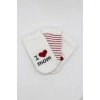 Bistyle Mom Dad 3Lü Penye Soket Çorap 10123 Ekru