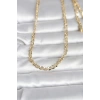CM 14K Gold Renk Yassı Oval Zincirli Model 60 cm Kadın Kolye
