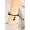 COOL (Havalı) Siyah Deri İpli Unisex Mood Bileklik
