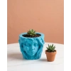 Dekoratif 3D Kadın Yüzü Ağaç Tasarımlı Saksı Vazo Modern Ev Dekoru
