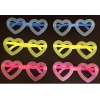 Fosforlu Kalp Model Glow Parti Gözlüğü Karanlıkta Yanan Gözlükler 12 Adet