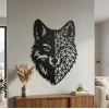 Geometrik Kurt Duvar Tablosu MDF Lazer Kesim Modern Duvar Süsü Minimal Hayvan Figürlü Dekor