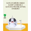 Güneş Paneliyle Şarj Olan Katlanabilir LED Çadır Lambası – 5 Kademeli Aydınlatma